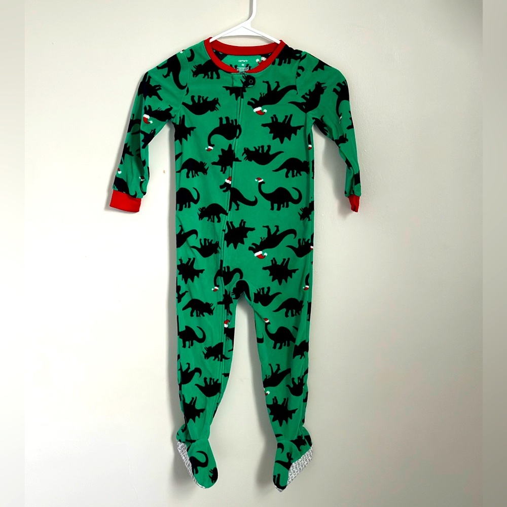 Carters Fleece dino footie pajamas boys or girls size 4